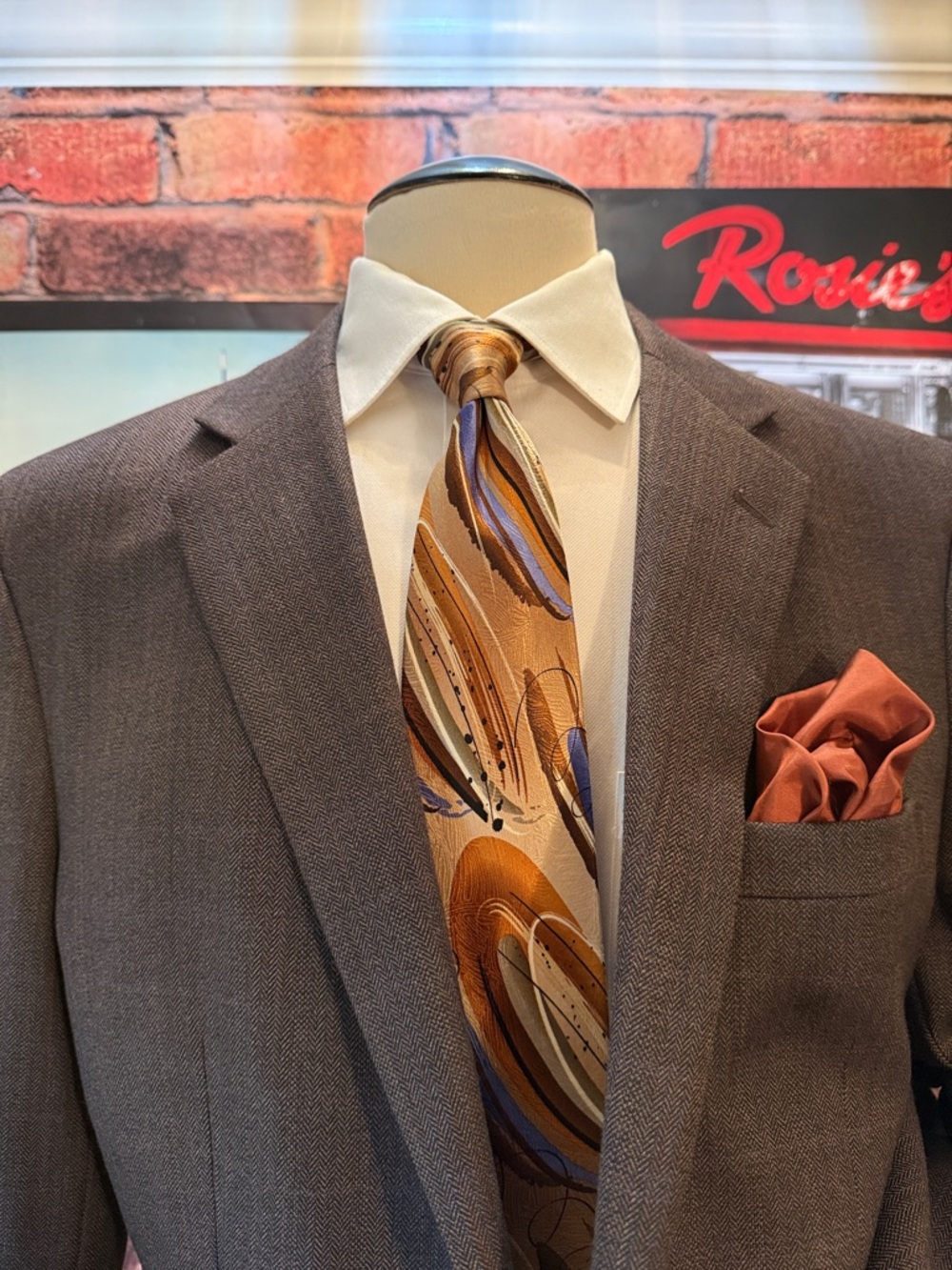 Joseph & Feiss Gold Brown Herringbone Sport Coat